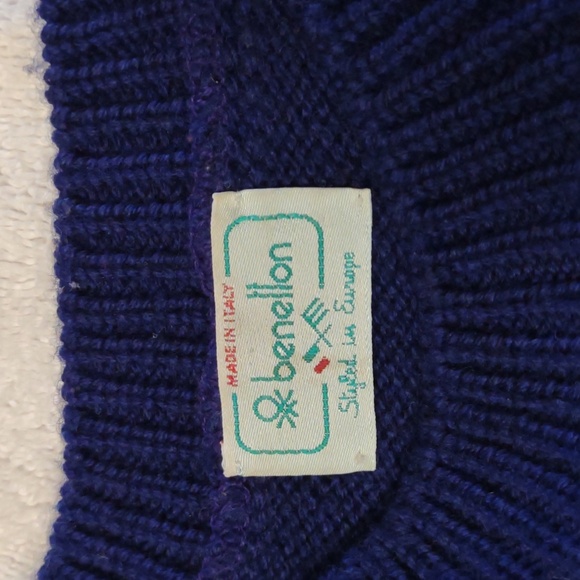 Vintage Benetton Lady's Blue w/Quirky Pattern Sweater Size (Eur) 48 - med - Picture 6 of 8
